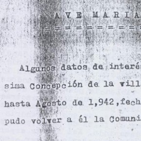 Escrito de la Abadesa del Convento de la Concepción, año 1942